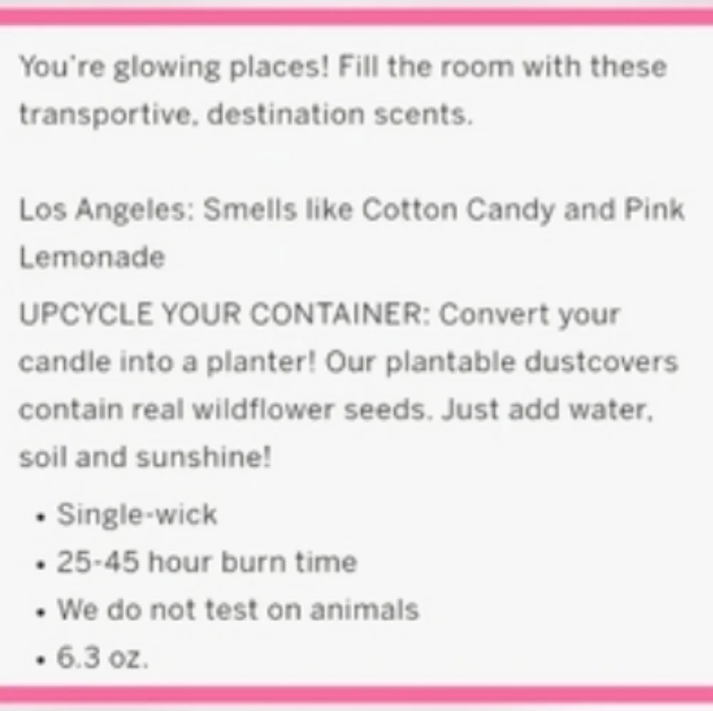 🆕️ Victoria's Secret Pink Los Angeles Candle